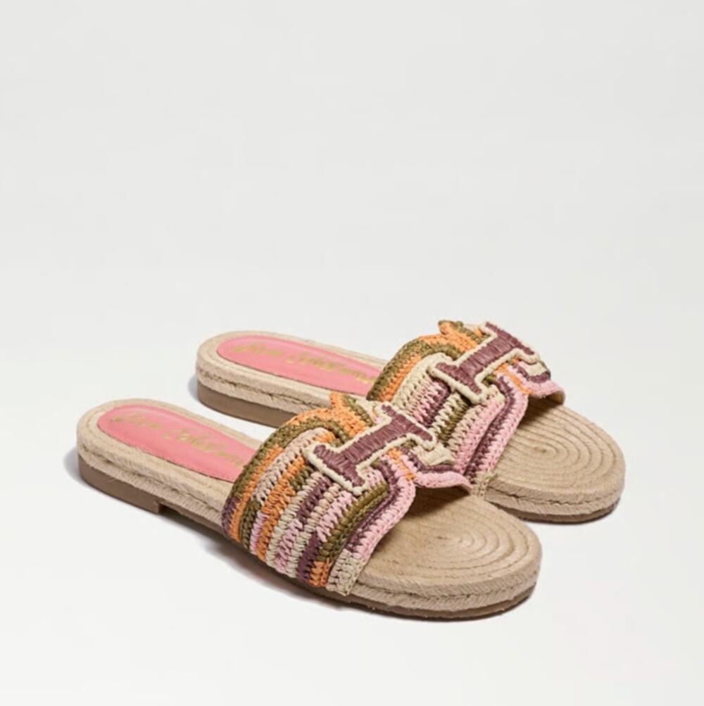 Sam Edelman Miya Woven Slide Sandals in Indie Pink Multi 8